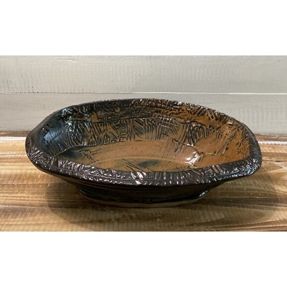 Studio Art Pottery Bowl Signed Robert Klander Glazed Serving Decorative Brown - Picture 1 of 12
